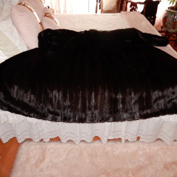 VTG.Barth Wind Genuine Dark Brown Shiny Mink Fur Coat Full Length L/XL - Picture 7 of 12